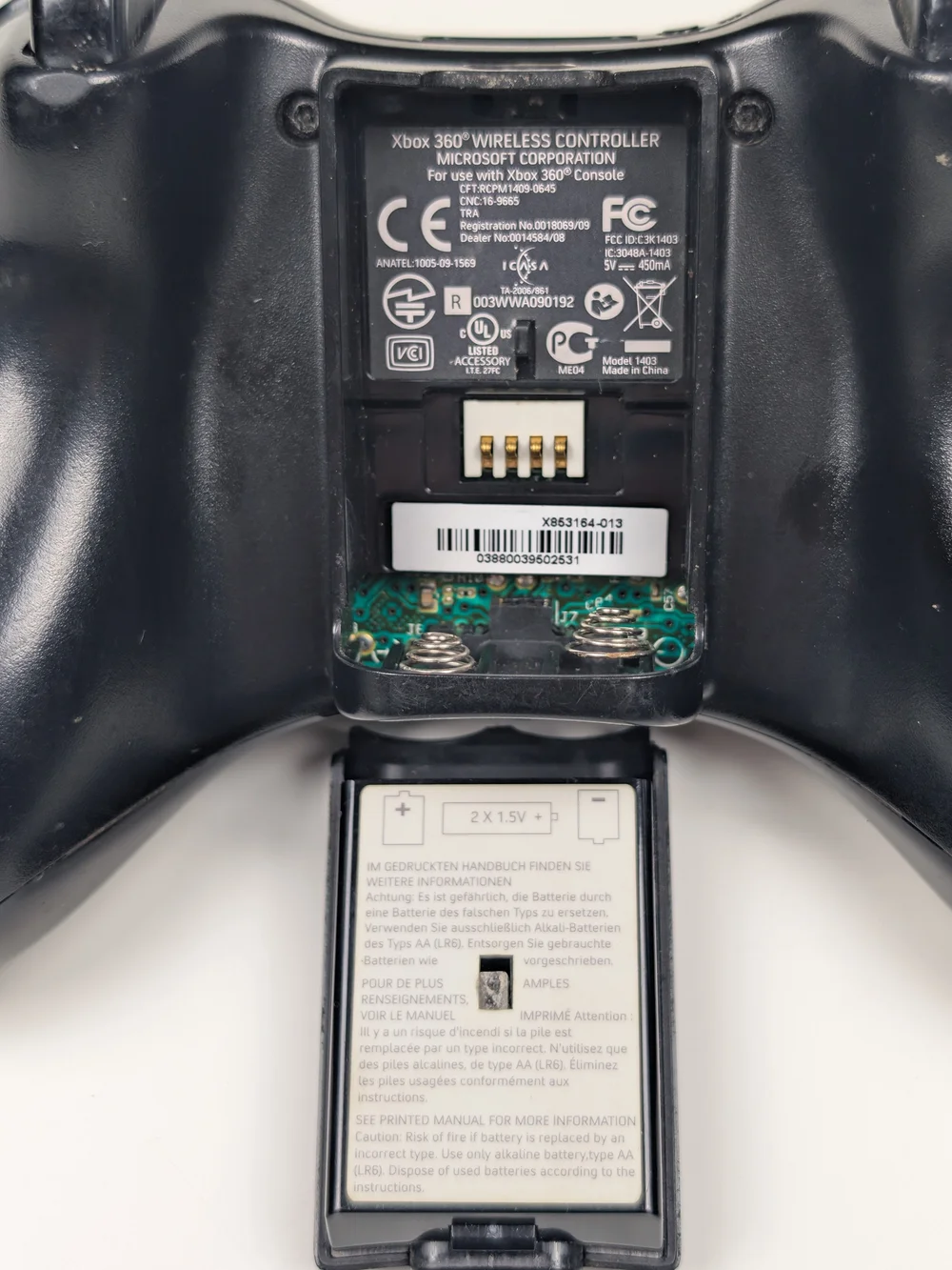 Official OEM Microsoft Xbox 360 Wireless Controller Black Model 1403 Tested
